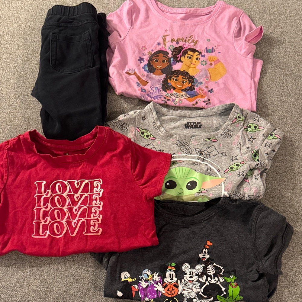5/$15- Assorted Kids Graphic T-Shirts and Pants